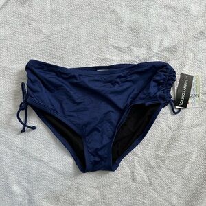 24th & Ocean Navy Bikini Bottoms Medium Tummy Control Side Tie NWT